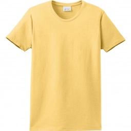 Daffodil Yellow Port & Company Essential Logo T-Shirt - Women's - Light Col