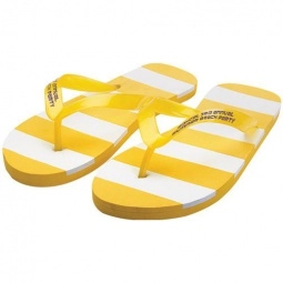 Yellow/White Striped Custom Flip Flops