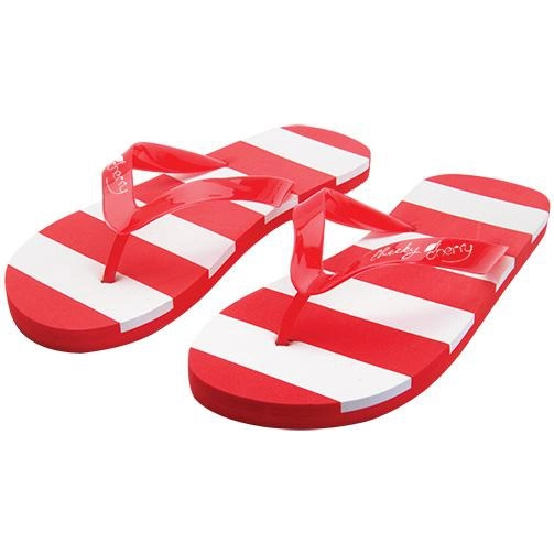 Red/ White Striped Custom Flip Flops
