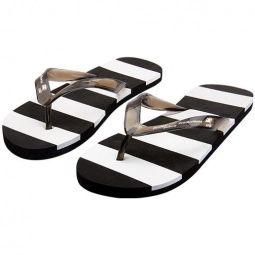 Black/White Striped Custom Flip Flops