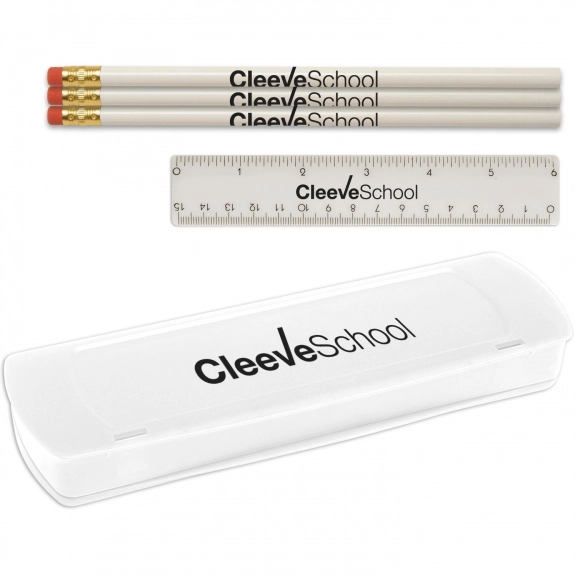 White School Kit Custom Pencil Case