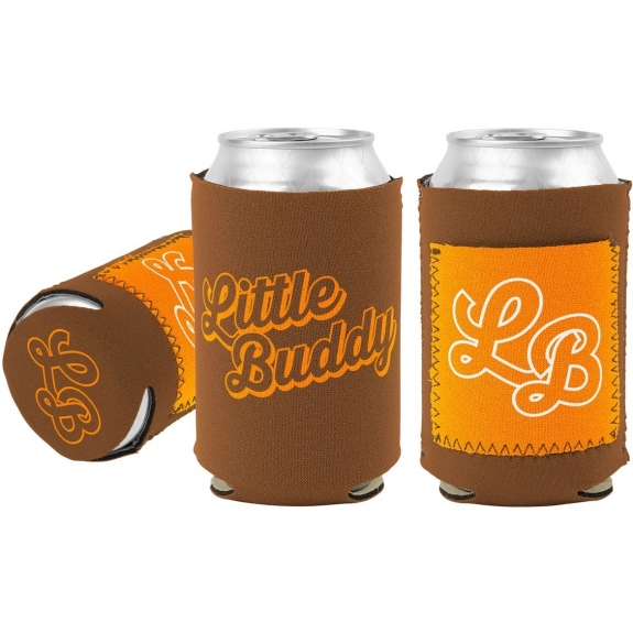 Brown Little Buddy Custom Can Coolers w/ Pocket