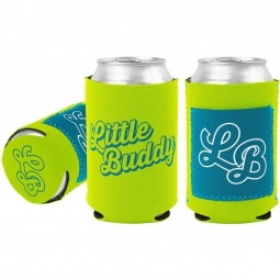 Fluorescent Green Little Buddy Custom Can Coolers w/ Pocket