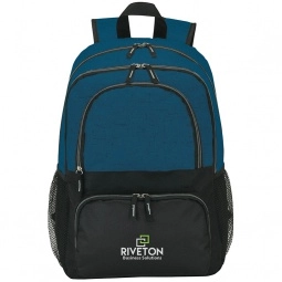 Blue - Two-Tone Promotional Laptop Backpack - 15"