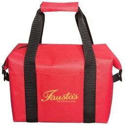 Collapsible Insulated Promotional Cooler Tote - 12"w x 17.5"h x 7"d