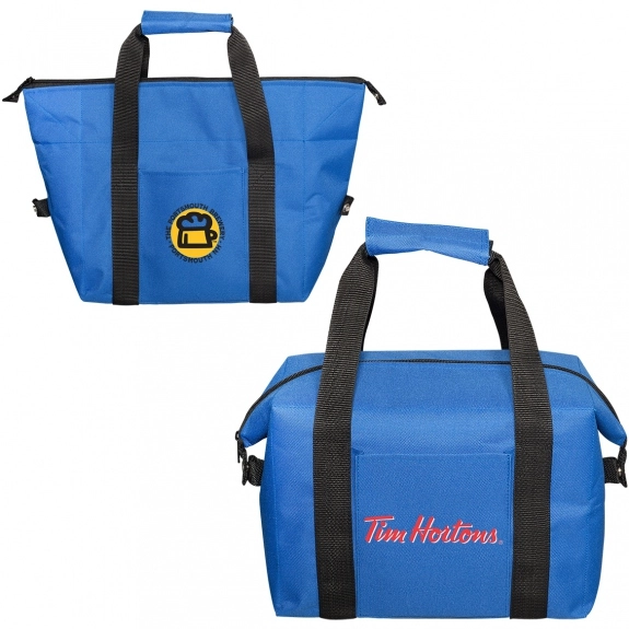Blue Collapsible Insulated Promotional Cooler Tote