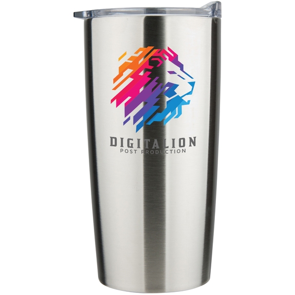 Silver Full Color Vacuum Insulated Stainless Steel Custom Tumbler - 20 oz.