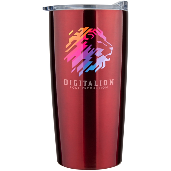 Red Full Color Vacuum Insulated Stainless Steel Custom Tumbler - 20 oz.