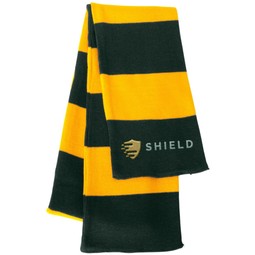 Forest/Gold - Rugby-Striped Custom Knit Scarf