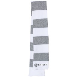 White/Heather Grey - Rugby-Striped Custom Knit Scarf