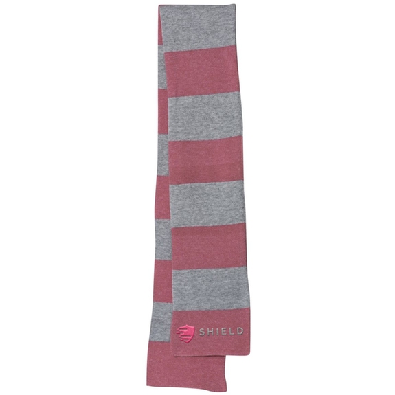 Heather Red/Heather Grey - Rugby-Striped Custom Knit Scarf