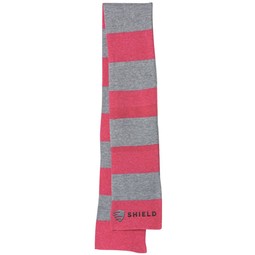 Heather Cardinal/Heather Grey - Rugby-Striped Custom Knit Scarf