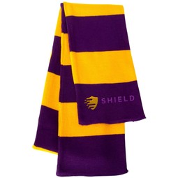 Purple/Gold - Rugby-Striped Custom Knit Scarf