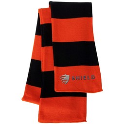 Orange/Black - Rugby-Striped Custom Knit Scarf