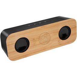Chrome and Bamboo Promotional Wireless Speaker