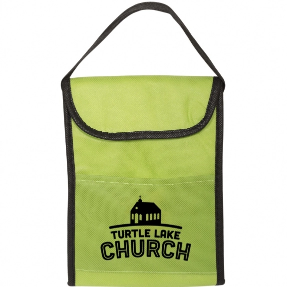 Lime Green Insulated White Non-Custom Lunch Bag 
