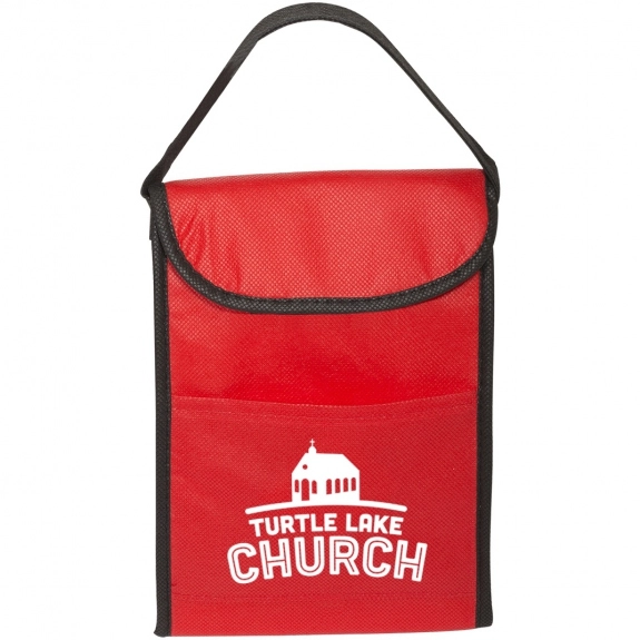 Red Insulated White Non-Custom Lunch Bag 