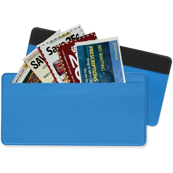 Bright blue Magnetic Custom Coupon Holder - Branded Coupon Organizer