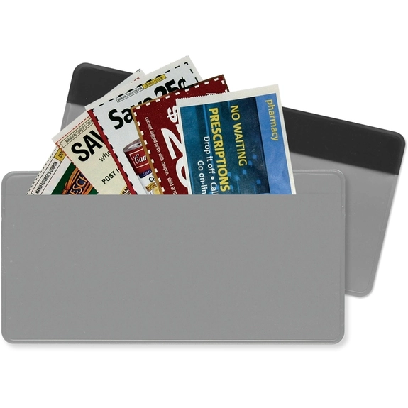Gray Magnetic Custom Coupon Holder - Branded Coupon Organizer