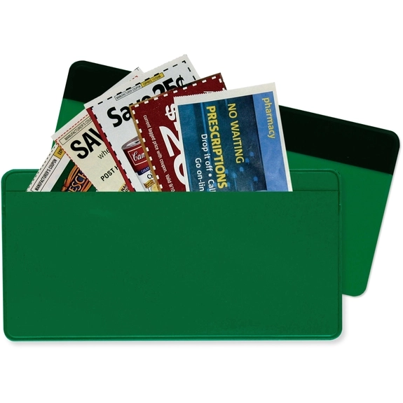 Green Magnetic Custom Coupon Holder - Branded Coupon Organizer
