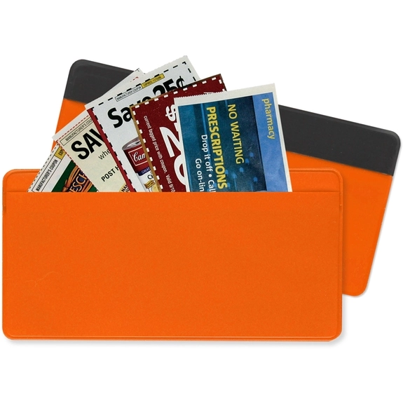 Orange Magnetic Custom Coupon Holder - Branded Coupon Organizer