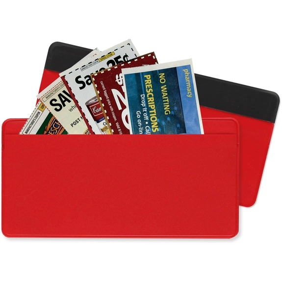 Red Magnetic Custom Coupon Holder - Branded Coupon Organizer