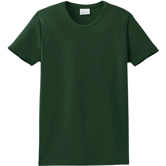 Dark Green Port & Company Essential Logo T-Shirt - Women's - Dark Colors