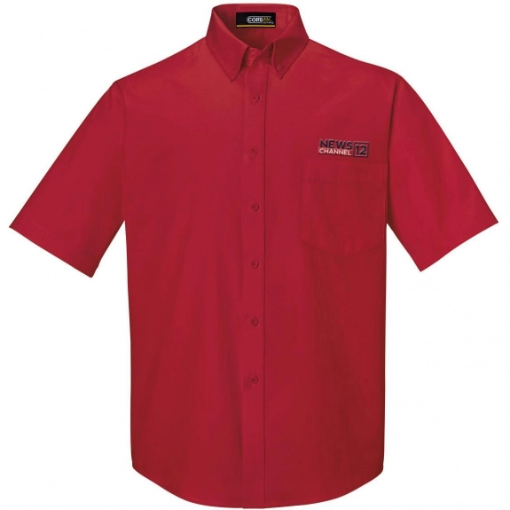 Classic Red Core365 Optimum Short Sleeve Custom Dress Shirt - Men's