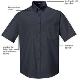 Features - Core365 Optimum Short Sleeve Custom Dress Shirt - Men's