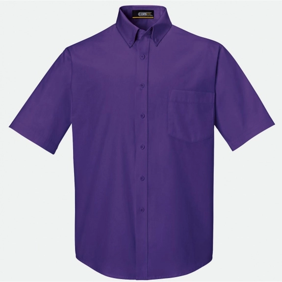 Campus Purple Core365 Optimum Short Sleeve Custom Dress Shirt - Men's