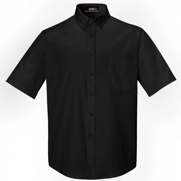 Black Core365 Optimum Short Sleeve Custom Dress Shirt - Men's
