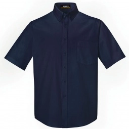 Classic Navy Core365 Optimum Short Sleeve Custom Dress Shirt - Men's