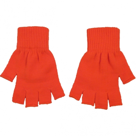 Orange Acrylic Fingerless Custom Gloves