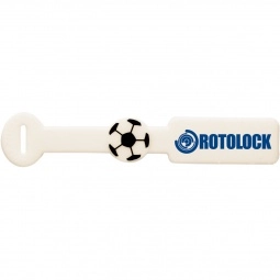 White Whizzie Spotter Tie Custom Luggage Tags - Mini Soccer Ball