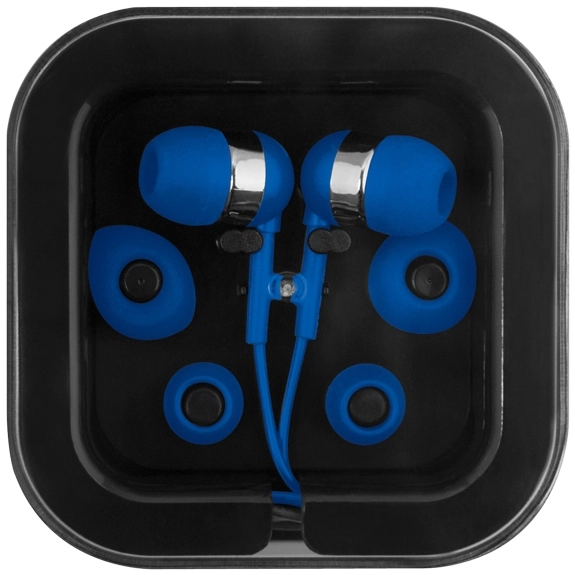 Blue Interchangeable Custom Ear Buds w/ Microphone