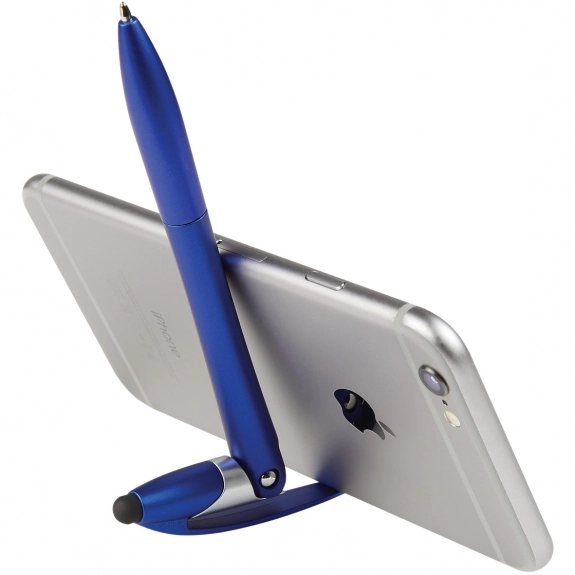 In Use - Javelin Style Folding Custom Stylus Pen w/ Phone Stand 