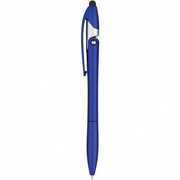 Metallic Blue - Javelin Style Folding Custom Stylus Pen w/ Phone Stand 