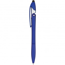 Metallic Blue - Javelin Style Folding Custom Stylus Pen w/ Phone Stand 