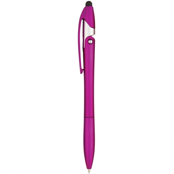 Metallic Pink - Javelin Style Folding Custom Stylus Pen w/ Phone Stand 