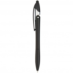 Metallic Black - Javelin Style Folding Custom Stylus Pen w/ Phone Stand 