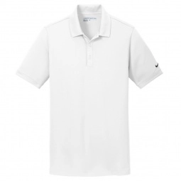 White Nike Golf Dri-FIT Solid Icon Pique Custom Polo Shirts 