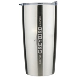 Silver Laser Engraved Vacuum Insulated Stainless Steel Custom Tumbler – 