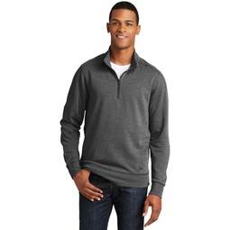 Front - New Era&#174; Tri-Blend Fleece Custom 1/4-Zip Pullover