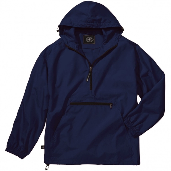 Navy Blue Pullover Custom Jacket by Charles River