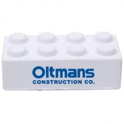 White Building Block Connect Logo Stress Relievers