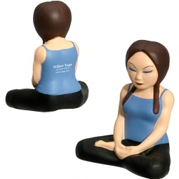Blue and Black Yoga Girl Promotional Stress Balls 