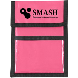 Neon Pink - Nylon Neck Wallet Custom Badge Holders
