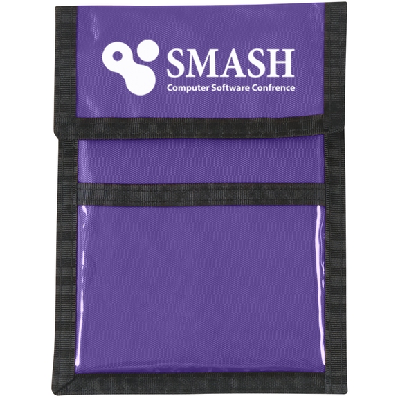 Purple - Nylon Neck Wallet Custom Badge Holders