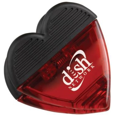 translucent red Jumbo Magnetic Custom Imprinted Memo Clip - Heart