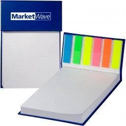 Hard Cover Sticky Flag Promotional Jotter Pad - 4"w x 6"h